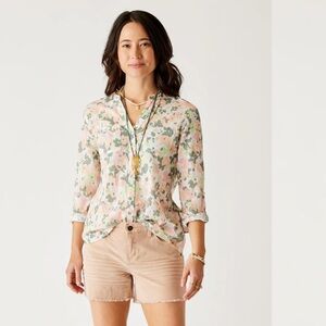 Carve Designs DYLAN GAUZE TUNIC Shirt Wildflower Size M